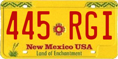 NM license plate 445RGI