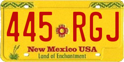 NM license plate 445RGJ