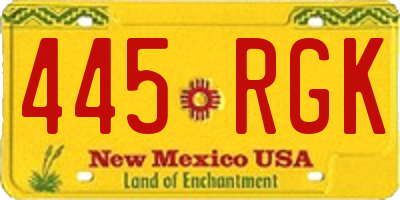 NM license plate 445RGK