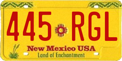 NM license plate 445RGL