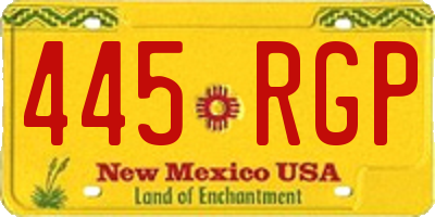 NM license plate 445RGP
