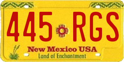 NM license plate 445RGS
