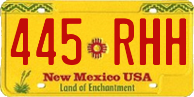 NM license plate 445RHH