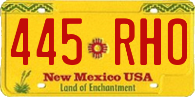 NM license plate 445RHO