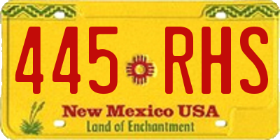 NM license plate 445RHS