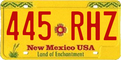 NM license plate 445RHZ