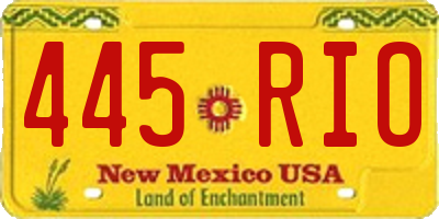 NM license plate 445RIO