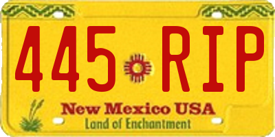 NM license plate 445RIP