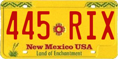 NM license plate 445RIX