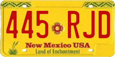 NM license plate 445RJD