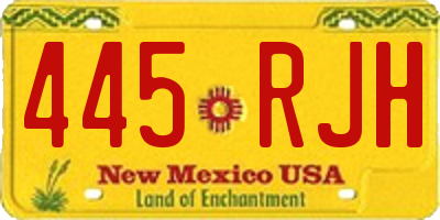 NM license plate 445RJH