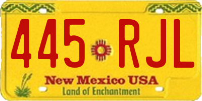 NM license plate 445RJL