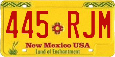 NM license plate 445RJM