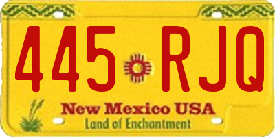NM license plate 445RJQ