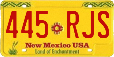 NM license plate 445RJS