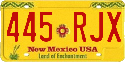 NM license plate 445RJX