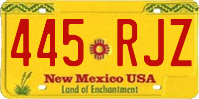 NM license plate 445RJZ