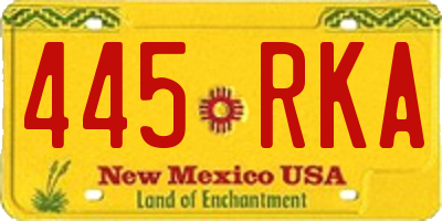 NM license plate 445RKA