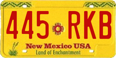 NM license plate 445RKB