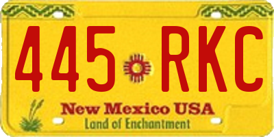 NM license plate 445RKC