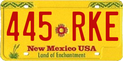 NM license plate 445RKE