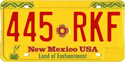 NM license plate 445RKF