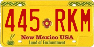 NM license plate 445RKM
