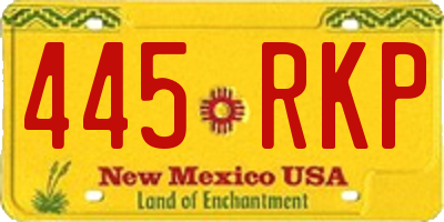 NM license plate 445RKP