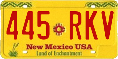 NM license plate 445RKV