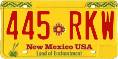 NM license plate 445RKW