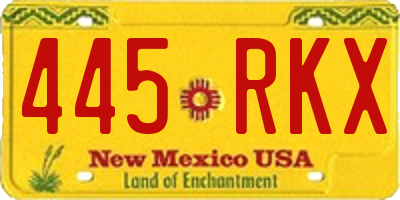 NM license plate 445RKX