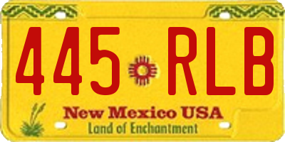 NM license plate 445RLB