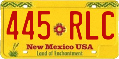 NM license plate 445RLC