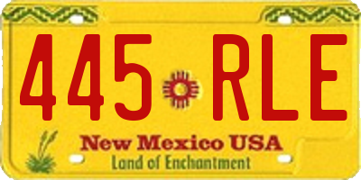 NM license plate 445RLE