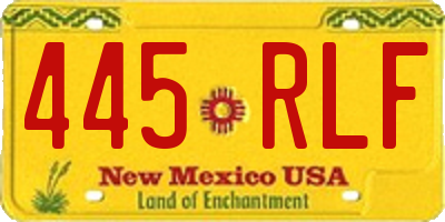 NM license plate 445RLF