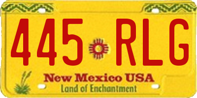 NM license plate 445RLG
