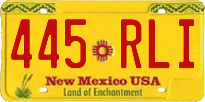 NM license plate 445RLI