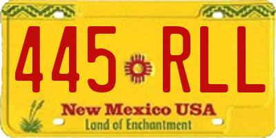 NM license plate 445RLL