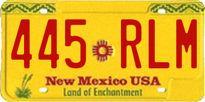NM license plate 445RLM