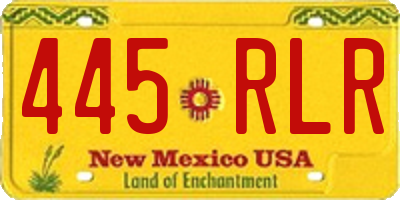 NM license plate 445RLR