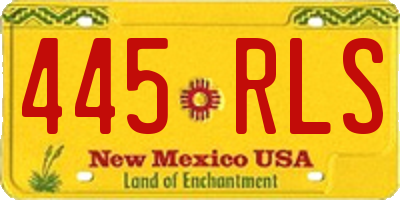 NM license plate 445RLS