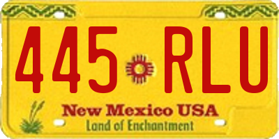 NM license plate 445RLU
