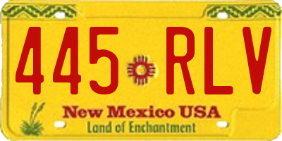 NM license plate 445RLV