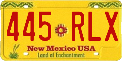 NM license plate 445RLX