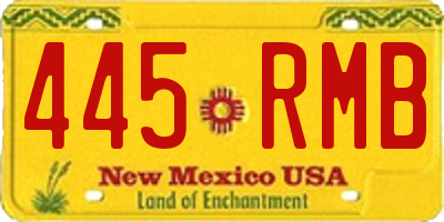 NM license plate 445RMB