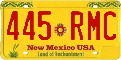 NM license plate 445RMC