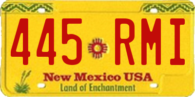 NM license plate 445RMI