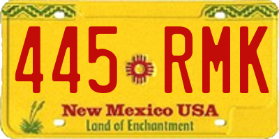 NM license plate 445RMK