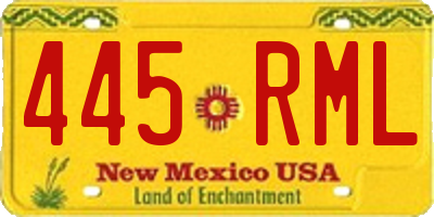 NM license plate 445RML