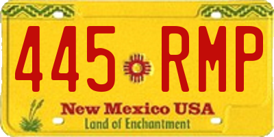 NM license plate 445RMP
